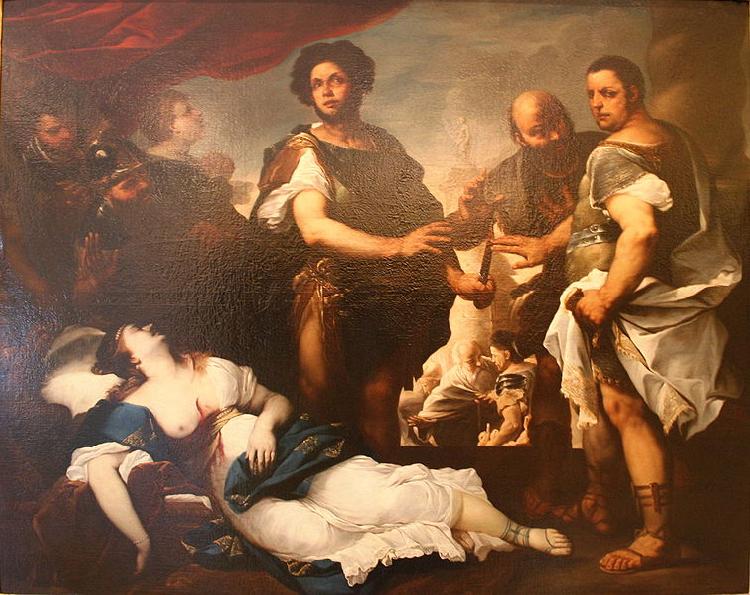 Luca  Giordano La mort de Lucrece